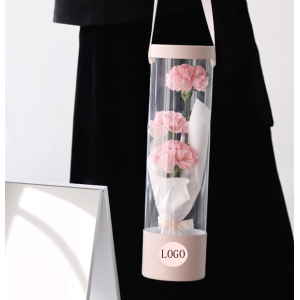 See-Through Cylinder Flower Box With A Handle